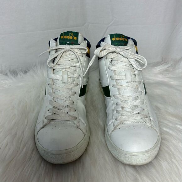 Diadora Game White Leather High Top Sneakers Sz 8 - Picture 2 of 6